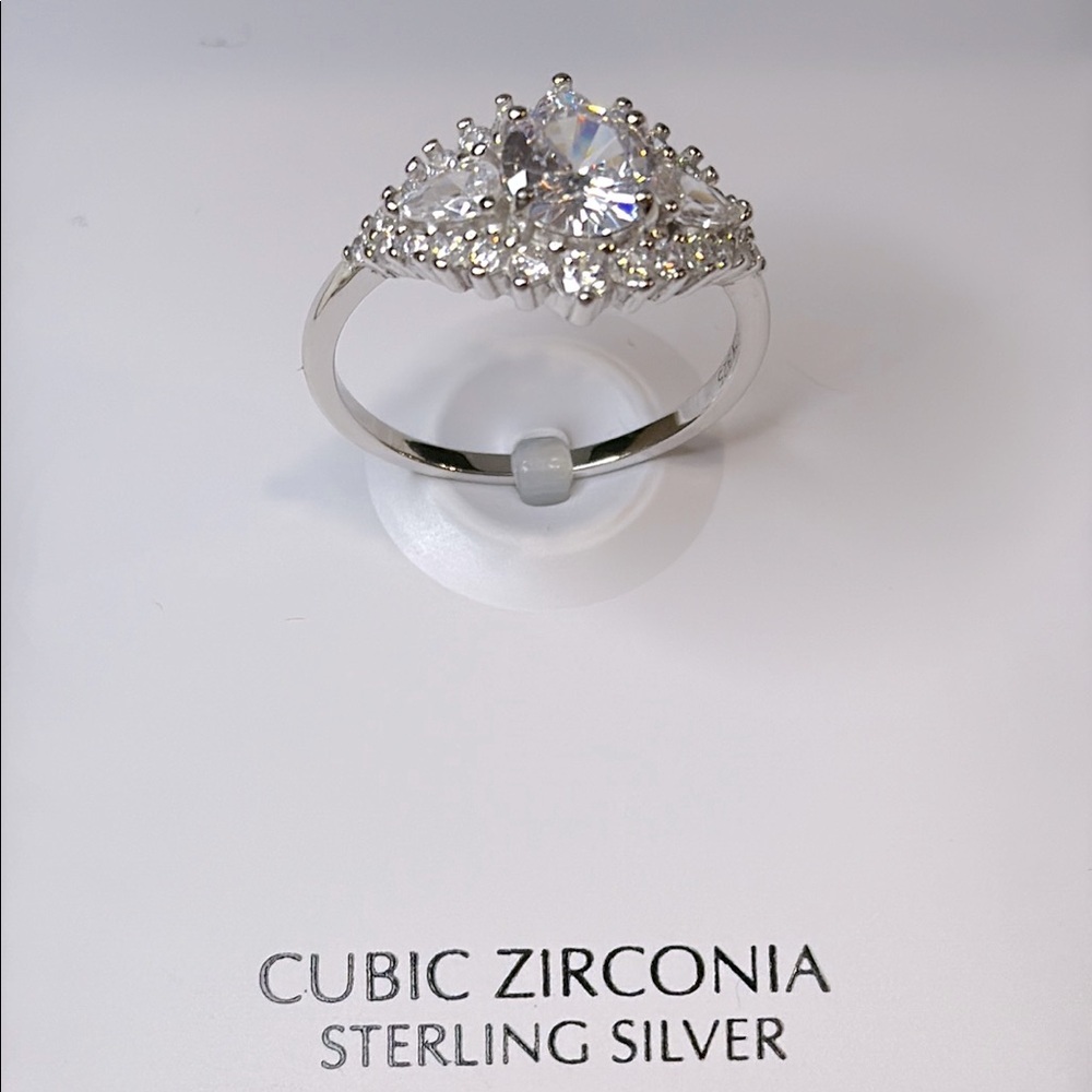 NWT Giani Bernini Sterling Silver Cubic Zirconia Halo Cluster Ring Sz 9